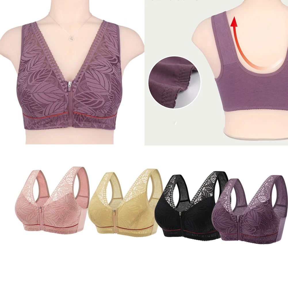 

Large Underwear Lace Bra Front Zip Underwear No Wire Bra Push Up Underwear Seamless Wireless Bras