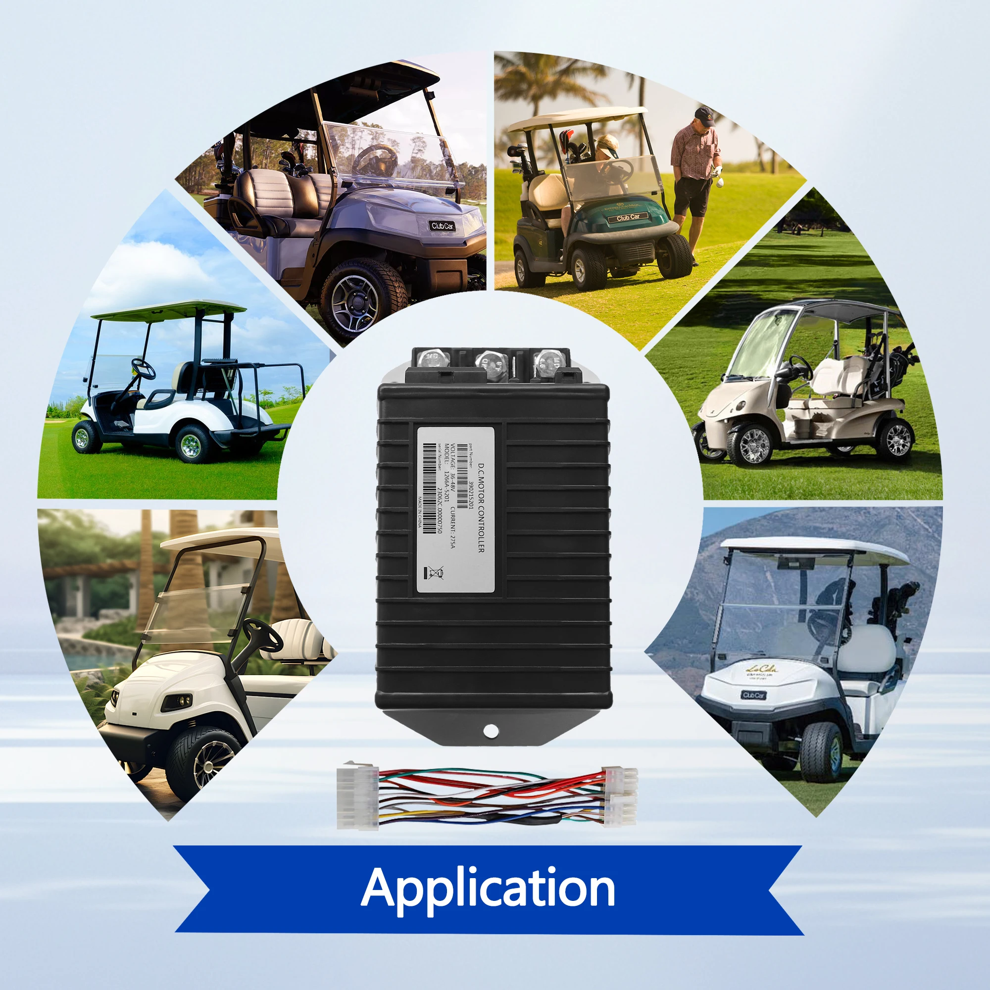 48В 275А 1266А-5201 Контроллер двигателя постоянного тока 101956503 для Curtis 1510-5201 1510A-5251 CLUB