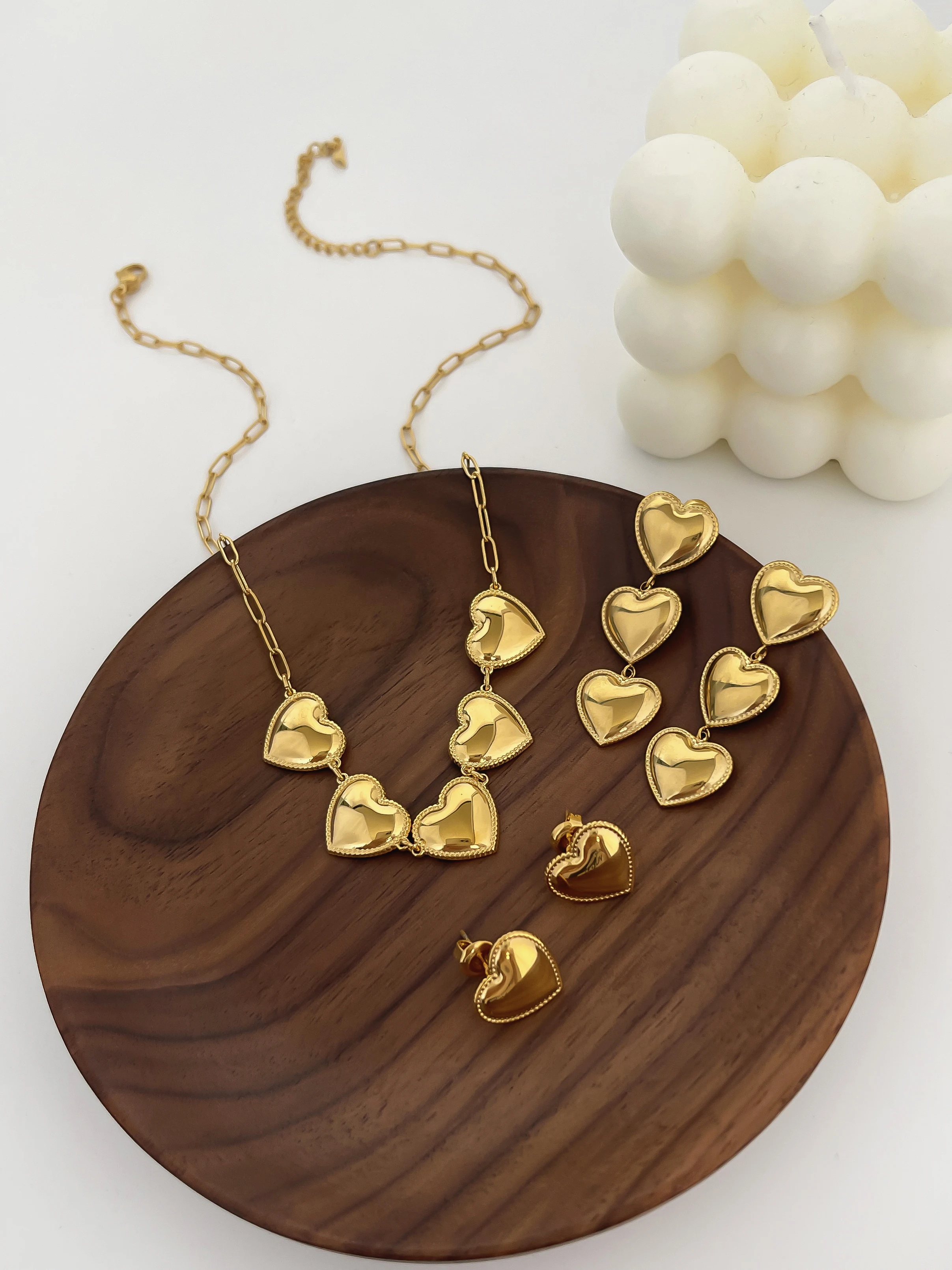 Комплект женских ювелирных изделий Peri'sbox элегантное гладкое ожерелье с