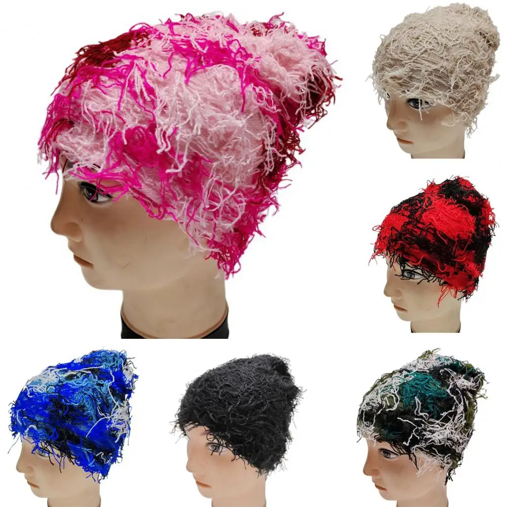 Matching Elastic Beanie Hand Made Windproof Warm Knitted Hat