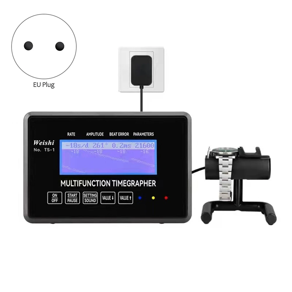 

TS-1 Mechanical Watch Timegrapher Multi-Function Calibration Instrument Touchable Screen Watch Repairs Tool(EU Plug)