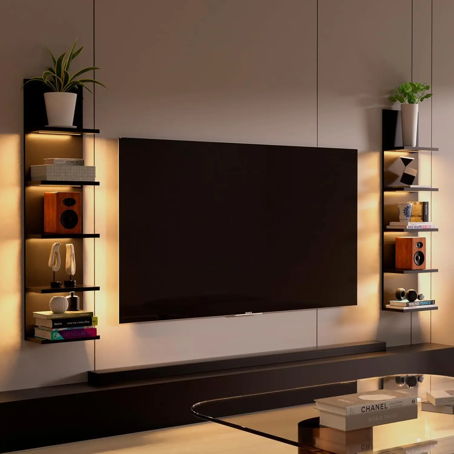 Настенный блок настенная Вертикальная полка с фотоэлементами Современная