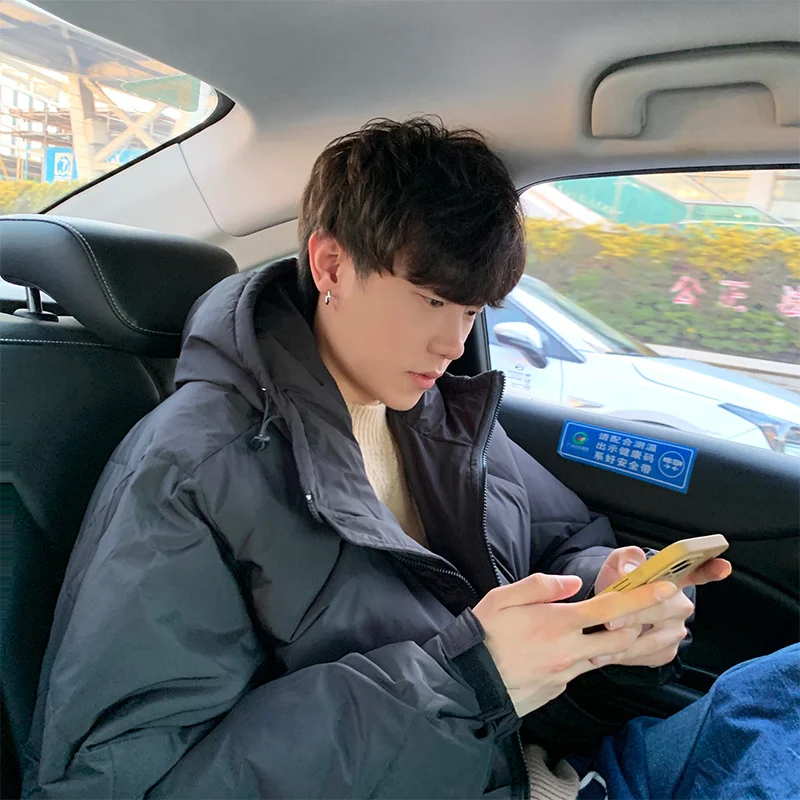 Winter Jacket Men Warm Fashion 3-color Thickened Hooded Jacket Men Streetwear Korean Loose Thick Short Coat Mens Parker Clothes