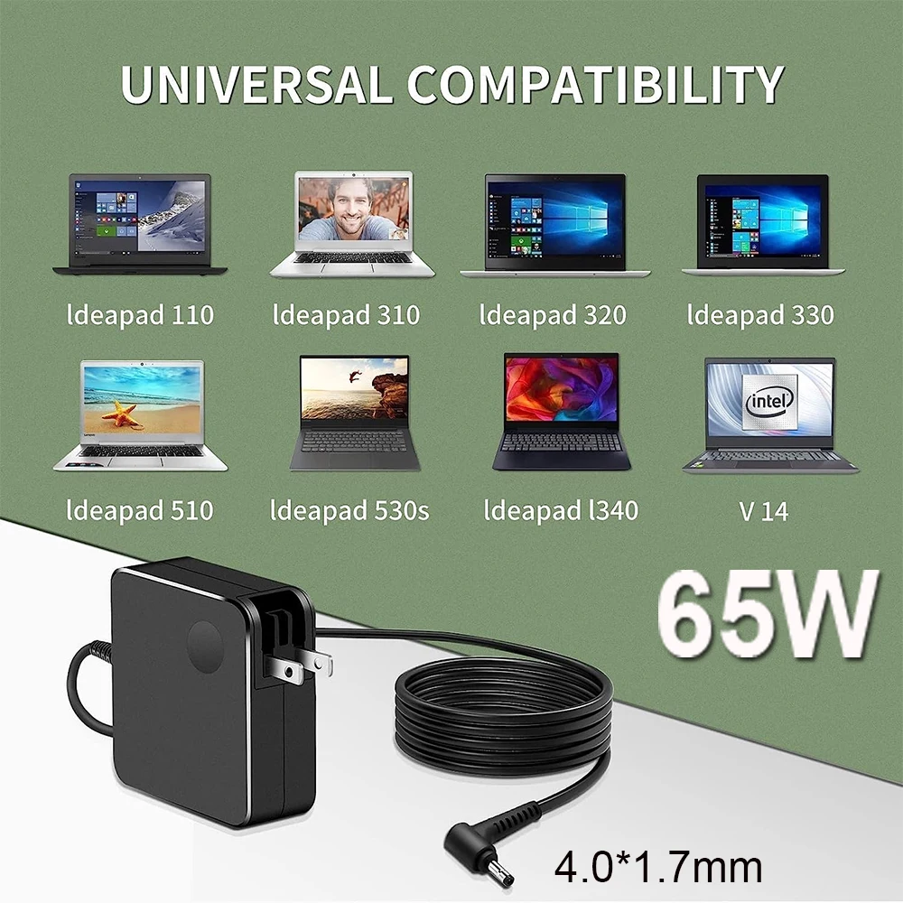 65W Laptop Charger for Lenovo IdeaPad Flex 4 5 6 1480 1570 1