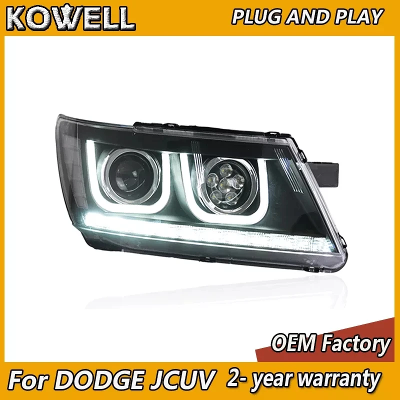 Светодиодный ная фара для Dodge JCUV фары 2008-2019 светодиодные путешествий DRL Fiat Freemont Angel