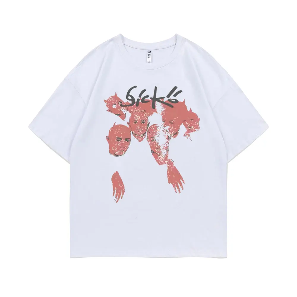

Sicko Born From Pain Tshirt Streetwear Men Women Fashion Vintage T Shirt Short Sleeve Rock Punk Tees Men's Pure Cotton T Shirts