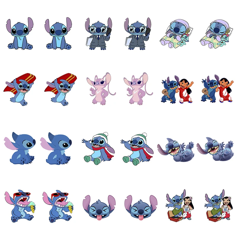 

Акриловые серьги Disney с изображением персонажей мультфильмов озорных Лило и Ститч, симметричные серьги из смолы, украшение для ушей, модель DIY1285