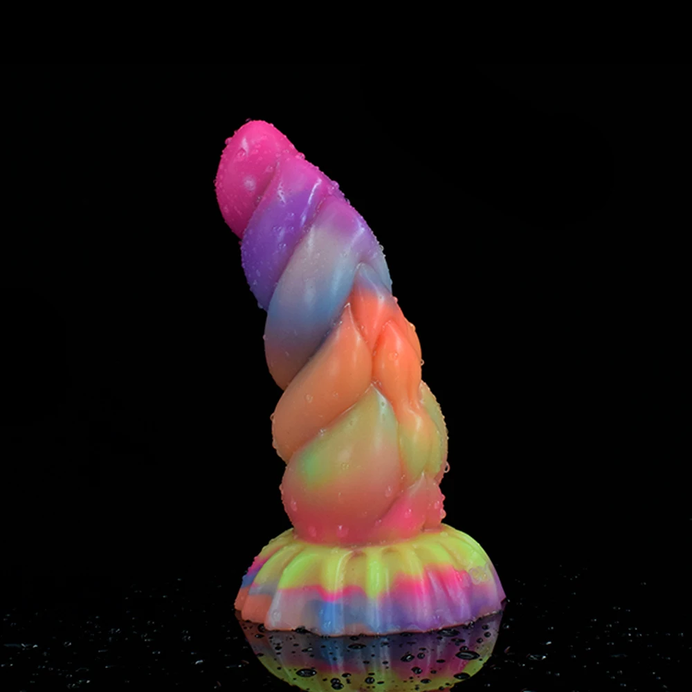 Фаллоимитатор для стимуляции точки G famak светящийся в темноте силиконовая кривая