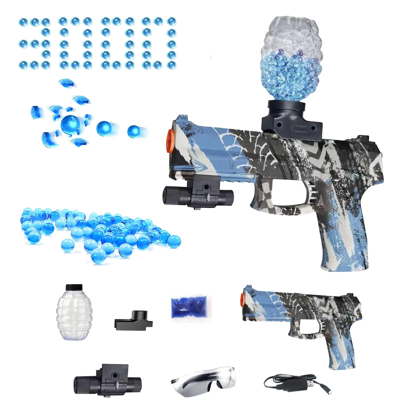 

Electric Gel Ball Pistol With 3000 Water Beads toy Blaster Toy Eco-Friendly Splatter Automatic Blaster for Shooting Team Game