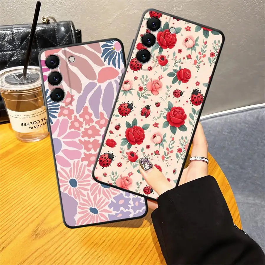 Фото Чехол для телефона Samsung Galaxy A70 A15 A50 A05 A04 A06 A13 A20 A12 A17 A16 A40 с экзотическим цветочным принтом №3