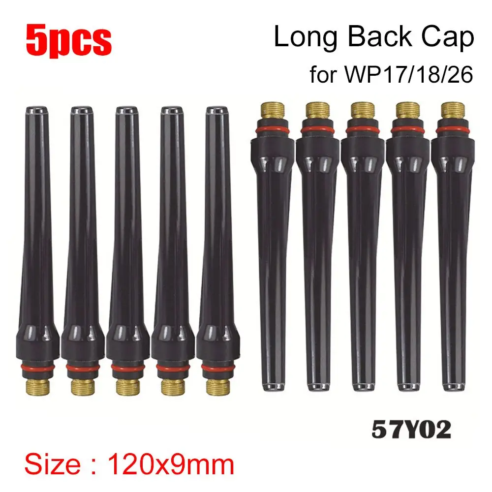 

5pcs Consumable Set Tool Parts Welder Accessory Arc TIG 57Y02 WP17/18/26 Welding Torch Long Back Cap
