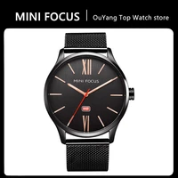 mini focus famous watch for men top brand luxury fashion simple stainless steel watchband waterproof male clock mens watches