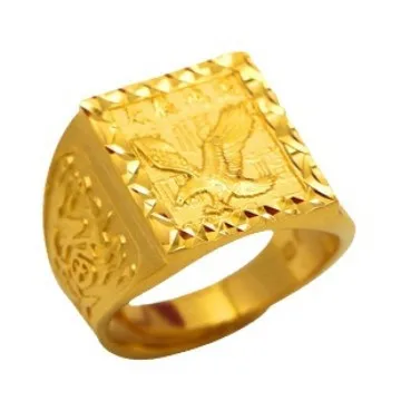 Фото Золотое кольцо для мужчин из настоящего золота 9999 пробы (24K) в стиле Gold Shop, модель Grand Exhibition Boss Style, изысканное, модное, роскошное ювелирное изделие №5
