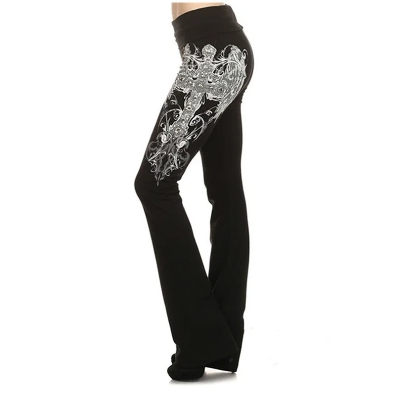 

Women Pants 2021 Slim Stretch Pants Printed Sexy Flared Pants Women's Fashion Casual Pants Plus Size Sweatpants Women