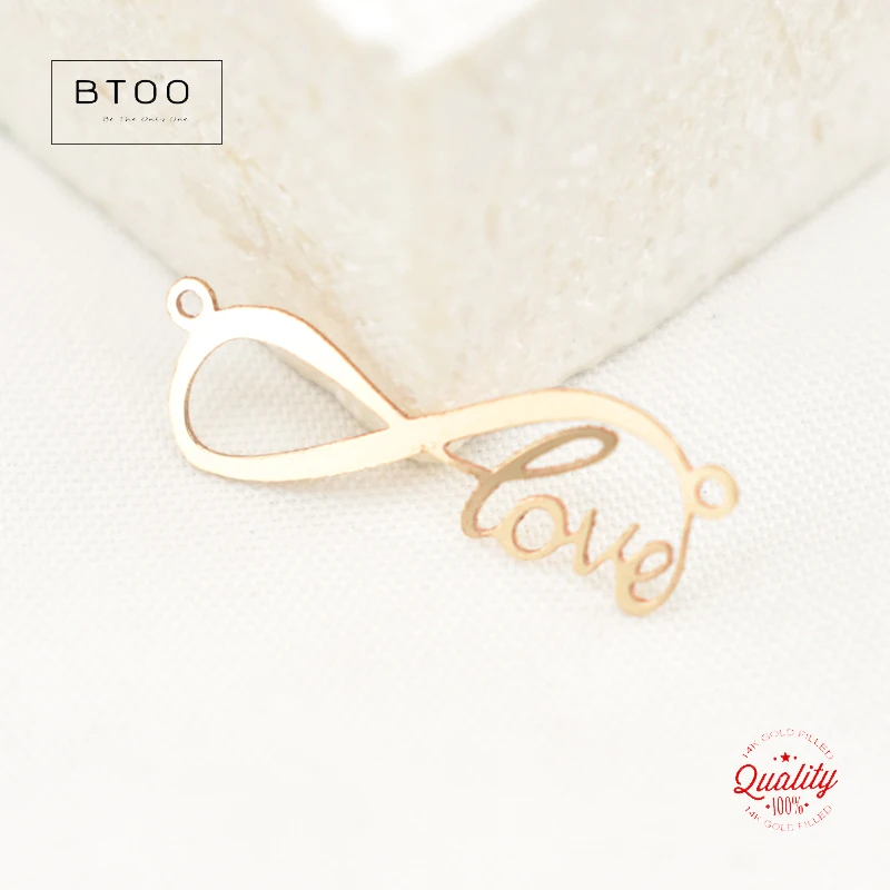 14-каратное золото с наполнителем Бесконечная любовь двойным отверстием золотые