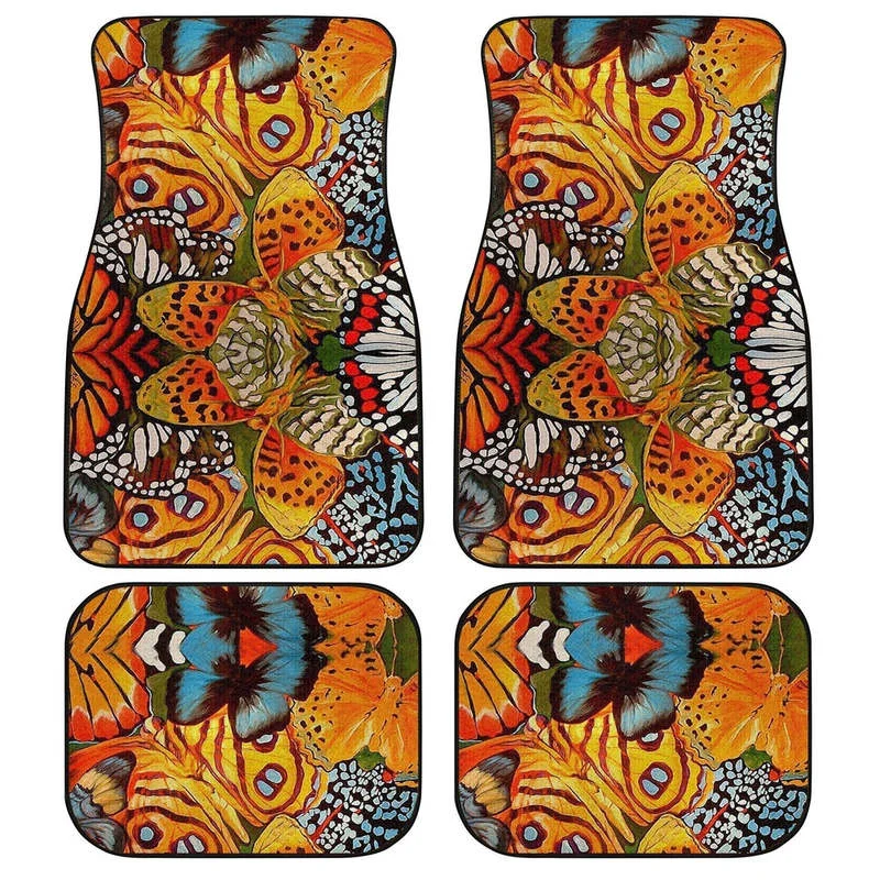 

Monarch Butterfly Car Floor Mats Custom Butterfly Car Accessories 4PCs Pack