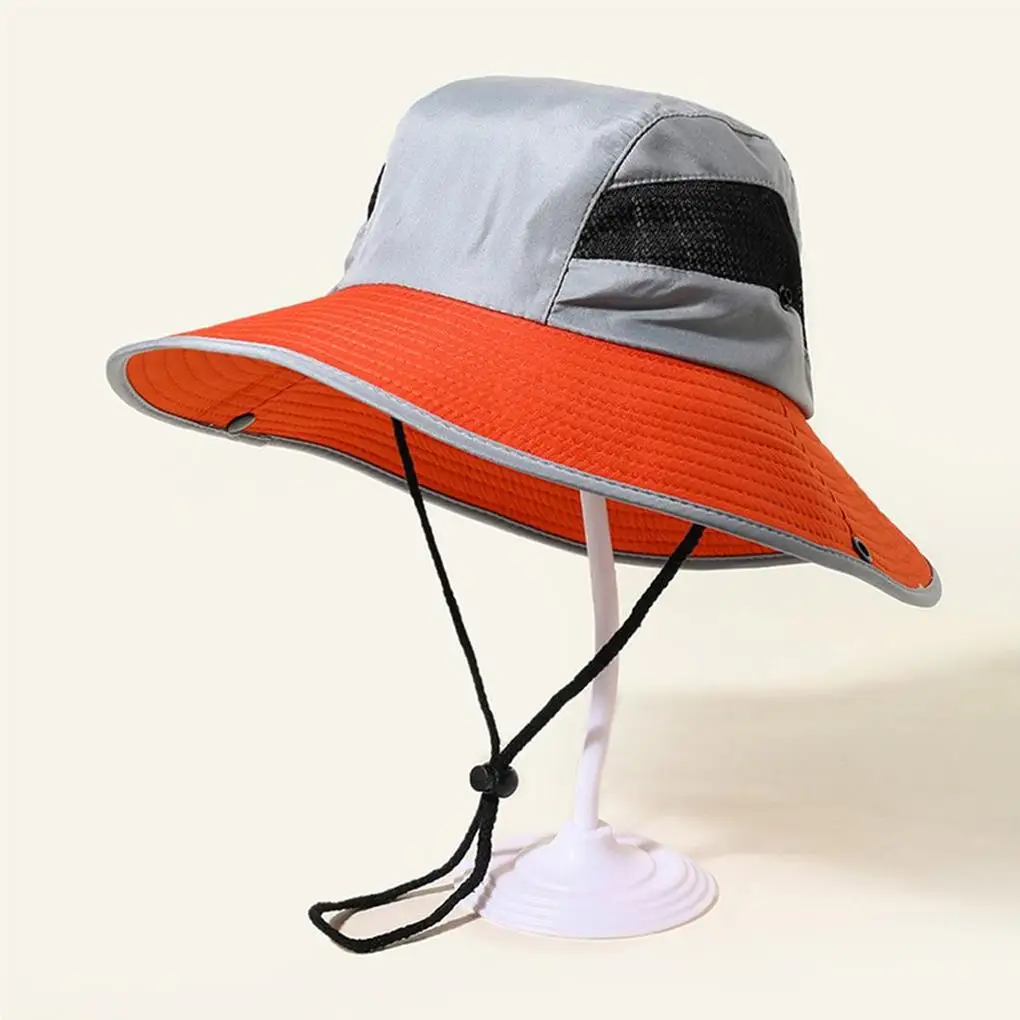 

Summer Men's Sun Hat Nylon Wide Brim Fishing Cap with Elastic Band Outdoor Climbing Fisherman Hat for Dad and Brother