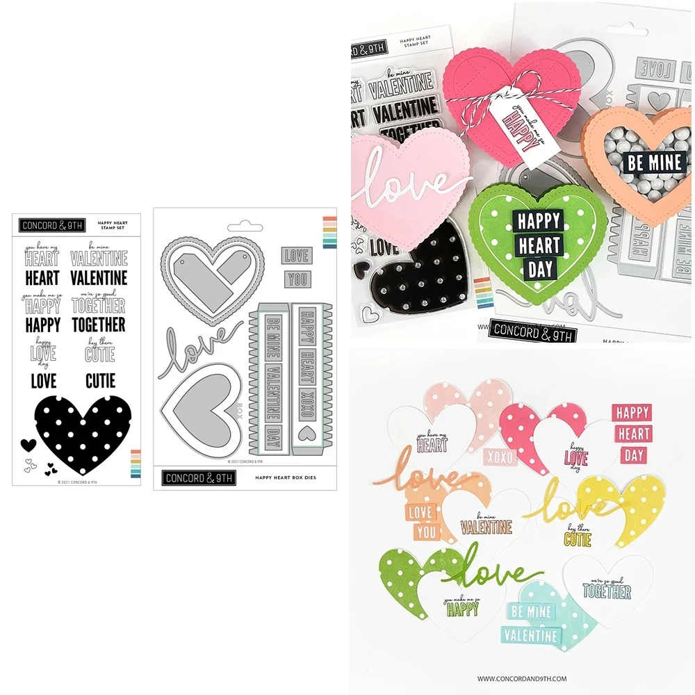 

2022 New Heart Metal Cutting Dies Clear Stamp Scrapbook Diary Decoration Stencil Embossing Template DIY Greeting Card Handmade