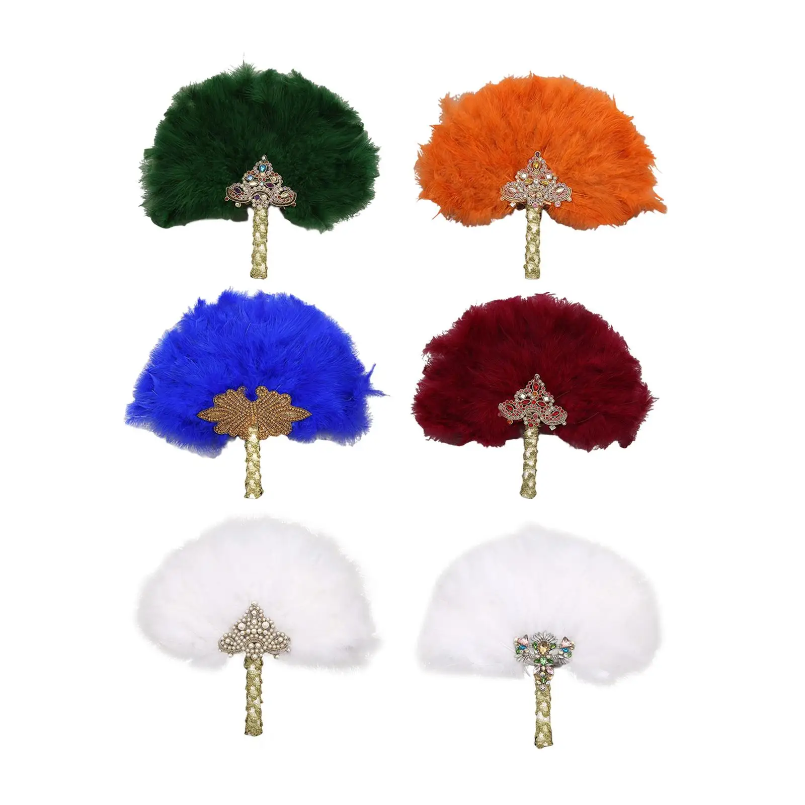 

Handheld Wedding Bride Fan Fancy Party Dancing Fan Folding Fan Vintage Style for Stage Halloween Costume Holiday Decoration