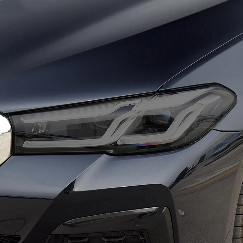 

For BMW 5 Series dressing G30 G31 2020 2021 transparent black TPU sticker accessories Car headlights protective film