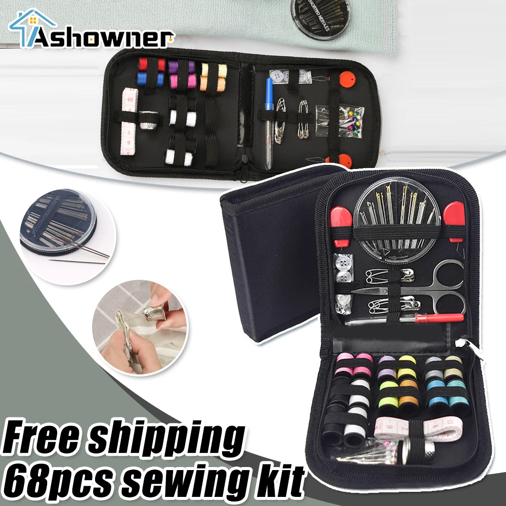 Kit Sewing Thread Stitches Knitting Needles Tools Cloth Buttons Craft Scissor Mom Gifts