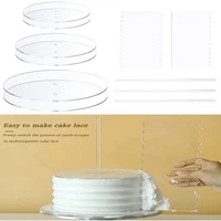 11pcs acrylic round cake discs set transparent acrylic round cake pan set cream cake baking craft tool cake decorating tools