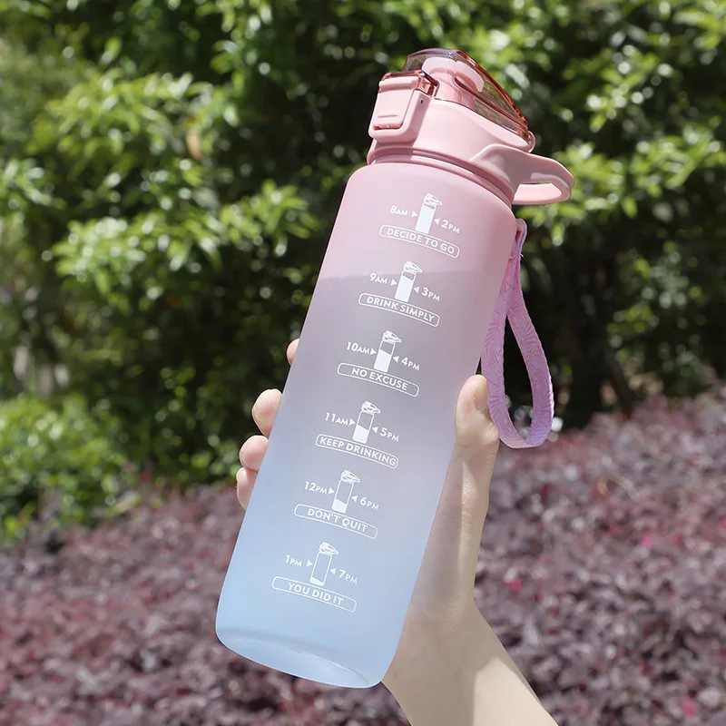 

1L Sport Tumbler With Straw Outdoor Travel Mug Portable Drink Cup With Scale Wholesale Water Bottle For Girl Free Shipping Items