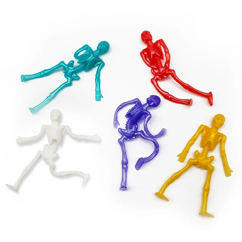 

Halloween Prank Toy Stretchable Skeleton Man Party Favors for Kids TPR Soft Rubber Zombie Horror Doll Stress Relief Toy For Boys