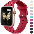 Ремешок силиконовый для Apple Watch band 44 мм 40 мм 45 мм 41 мм 38 мм 42 мм 44 42 38 40 45 мм, браслет для наручных часов iWatch Series 3 4 5 6 se 7