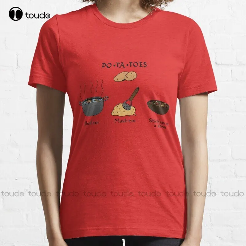 

New Po-Ta-Toes T-Shirt Graphic Shirts Cotton Tee S-3Xl Unisex