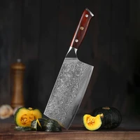 genuine damascus knife 67 layers damascus 10cr15mov vg10 steel 7 inch sharp chef cleaver slicing kitchen knives cooking tools
