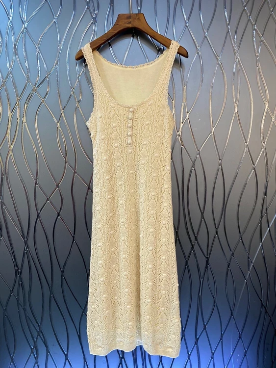 

Женское трикотажное платье без рукавов, облегающее эластичное простое и Просторное платье с круглым вырезом, новинка 2022