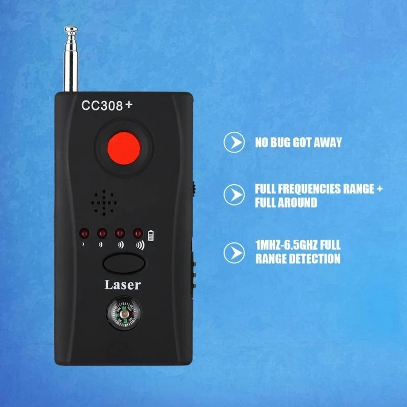

CC308+ Anti Eavesdropping Device Wireless Full-range All-round GPS CCTV Signal Bug Detectors IP Lens GSM Laser Finders US Plug