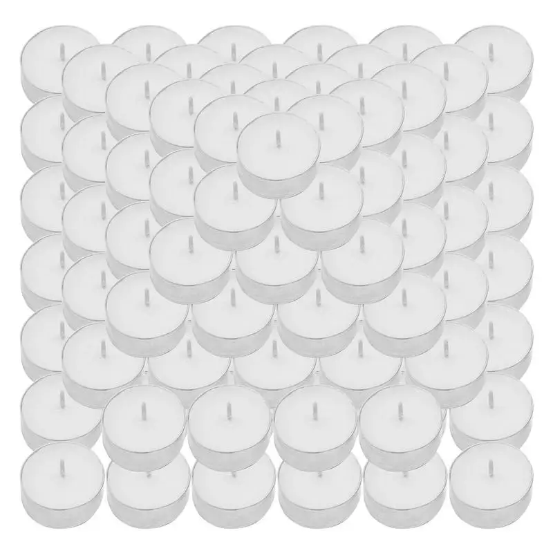 

Long Lasting Tea Lights 100 PCS White Smokeless Dripless Tealights Small Tealight Paraffin Candles For Home Pool Shabbat Dinner