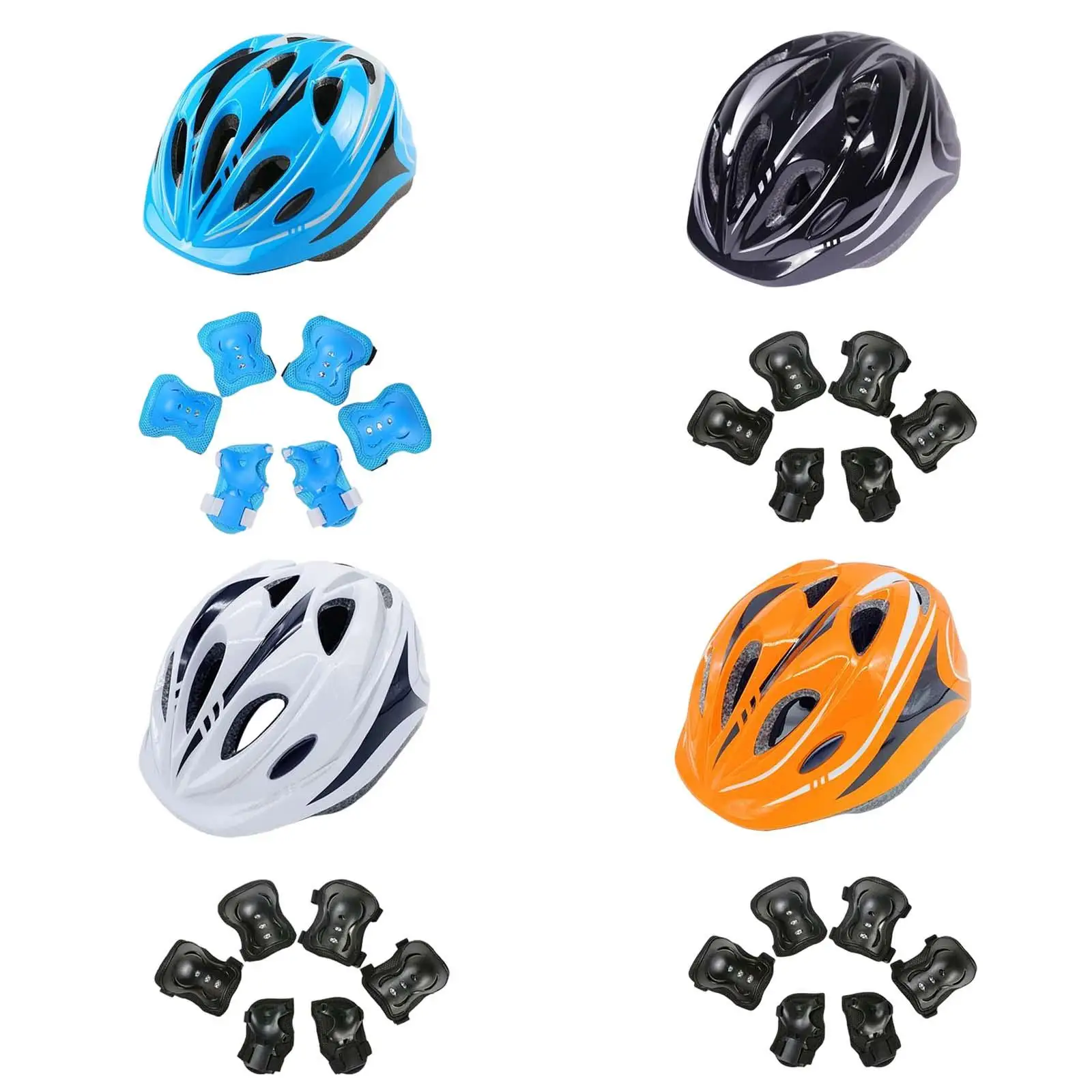 

7Pcs Skating Protective Gear Set Knee Wrist Guard Elbow pads Bicycle Skateboard Roller Skating Knee Protector Guard For Kids