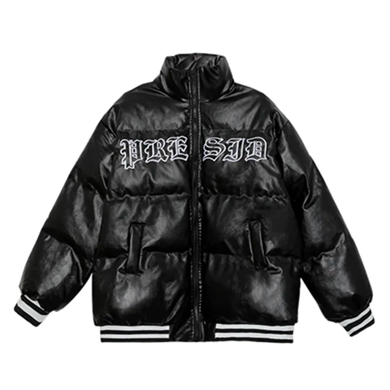 White Cotton Padded Jacket For Female Winter Oversize High Street Winter Parkas Women Letter Print Jacket Outerwear