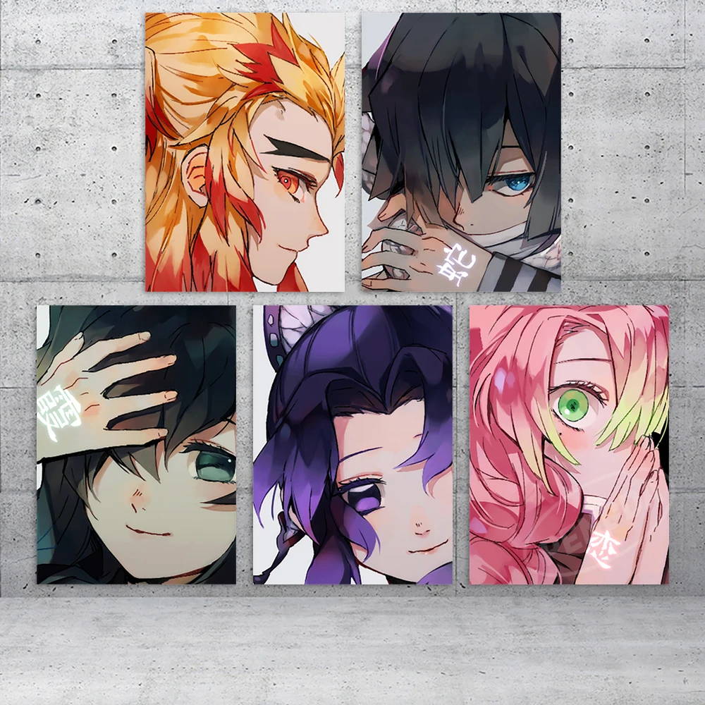 

Canvas Print Demon Slayer Painting Wall Art Rengoku Kyoujurou Poster Anime Home Decor Kochou Shinobu Picture Living Room Modular