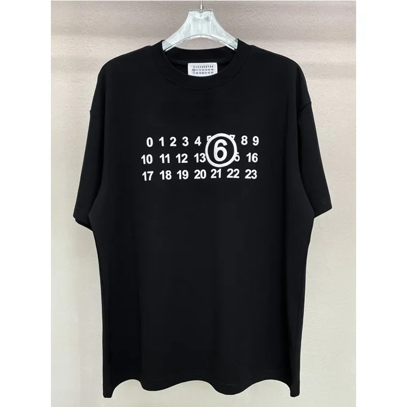 

Digit Print ⑥ Symbol Logo MM6 Margiela T-Shirt Men Women Best Quality Casual T Shirt Short Sleeve Overszie Top Tee