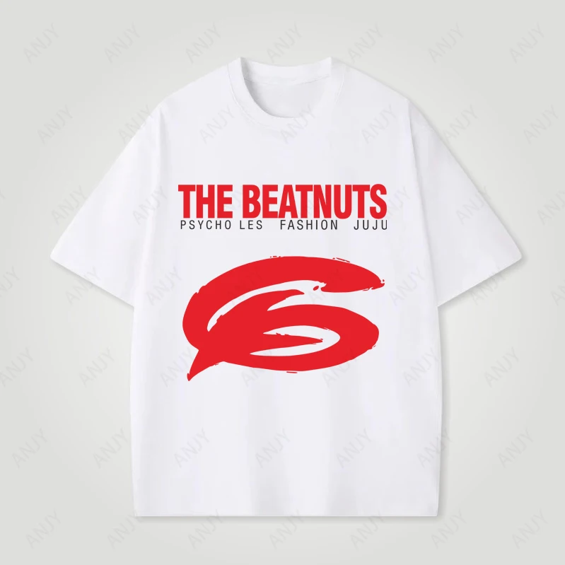Фото Футболка The Beatnuts Classic Hip Hop с принтом в стиле американского ретро-рэпа, свободного кроя, из хлопка, с коротким рукавом, унисекс №3