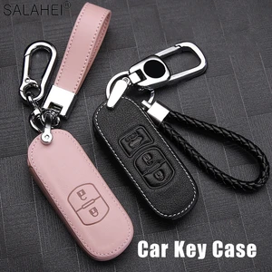 Leather Car Key Cover Case Shell Protector For Mazda 2 3 6 Atenza Axela CX4 CX-5 CX5 CX-3 CX-7 CX8 CX-9 MX5 CX-30 2018 2019 2020