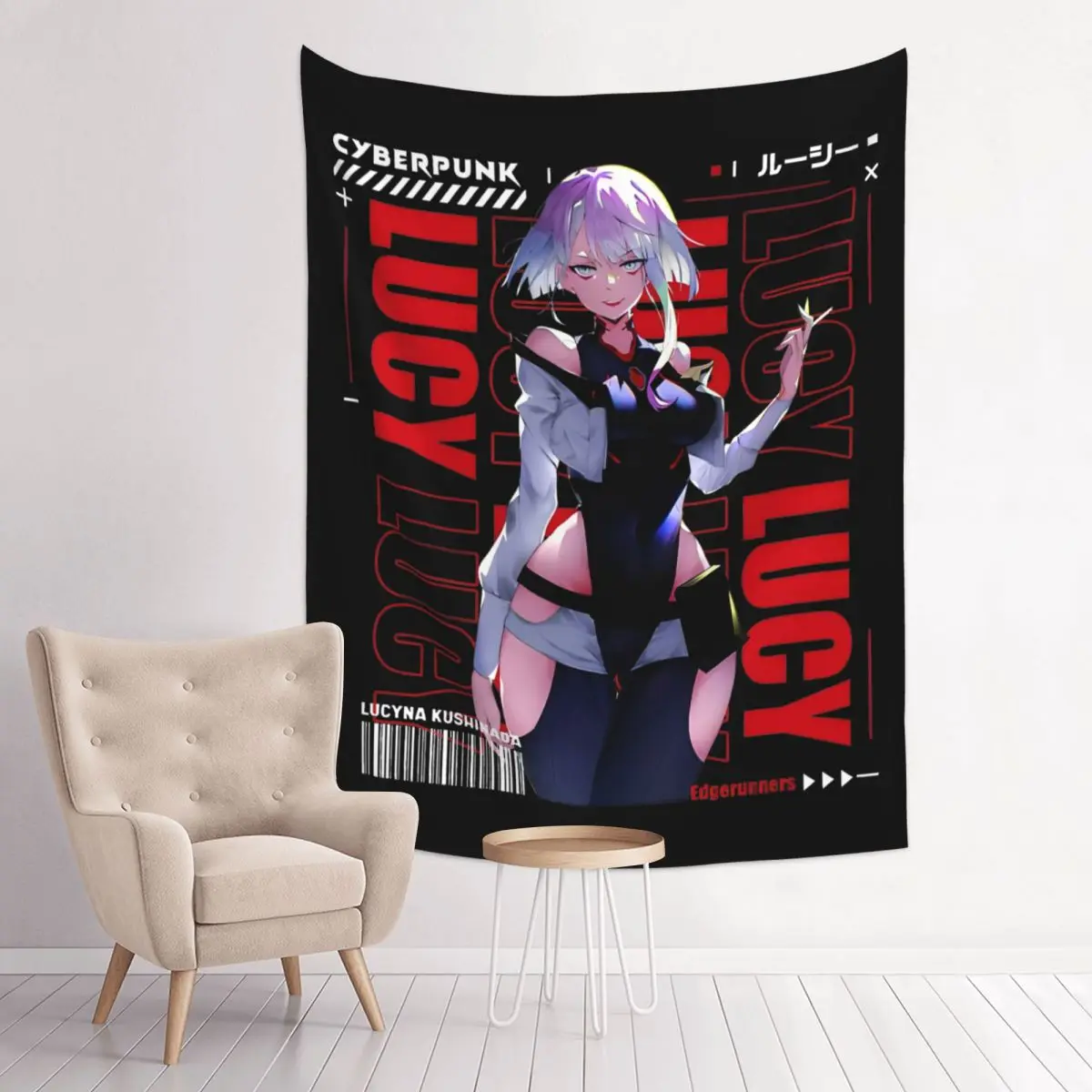 Люси Киберпанк Edgerunners гобелен настенный хиппи полиэстер богемное настенное