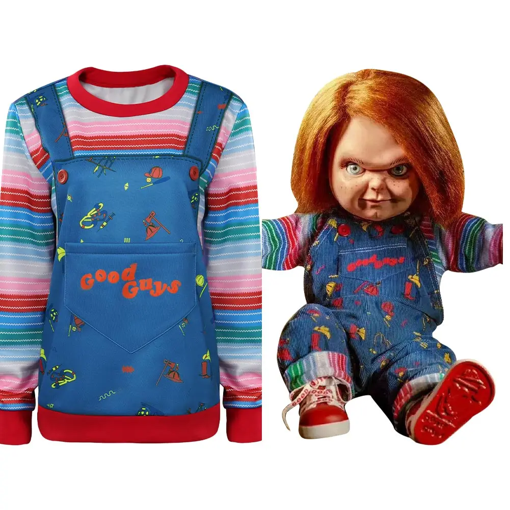 Movie Chucky Original Hoodies Coat Cosplay Costume Halloween Carnival Suit for Adult Female