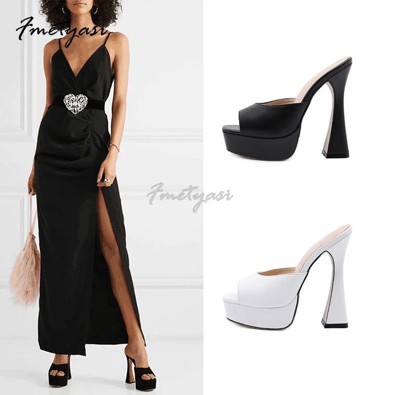 Black Heels for Women Platform Round Toe Shoes 2023 Summer Fashion Elegant Indoor Outdoor Party Sandals