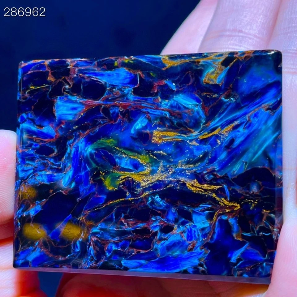 

Natural Blue Pietersite Big Size Rectangle Pendant 56.6/45.7/6.3mm Chatoyant Namibia Women Men Cat Eye PIetersite Jewelry AAAAAA