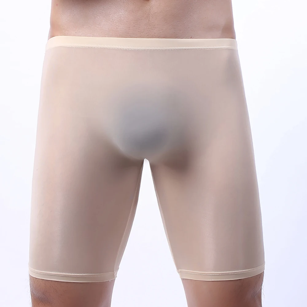 

Men Sexy Boxer Briefs Long Leg Shorts Sport Seamless Soft Bulge Pouch Panties Soft Underpants Male Tight Leggings Knicker Trunks