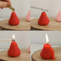 1pc4pcs strawberry candle home birthday christmas party new year wedding decoration gift cute fruit candles photo props