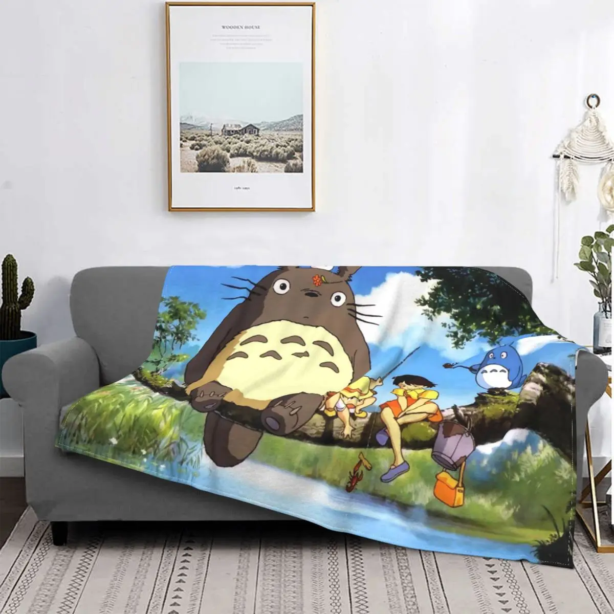 Totoro нанимает Хаяо Миядзаки покрывало флисовое супермягкое с рисунком лесного