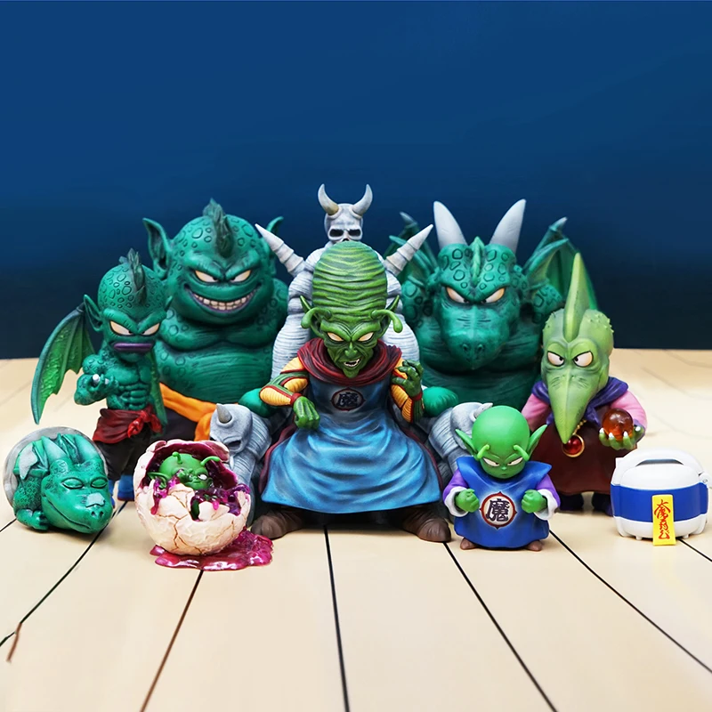 

Anime Dragon Ball Figure 9pcs GK WCF King Piccolo Family Action Figure PVC Winged Dragon Box Toy Handmade