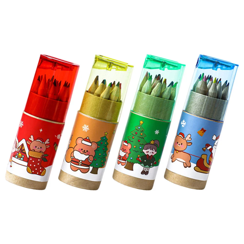 

4 коробки, цветные карандаши, декоративная роспись, объемная акварель, товары для учеников