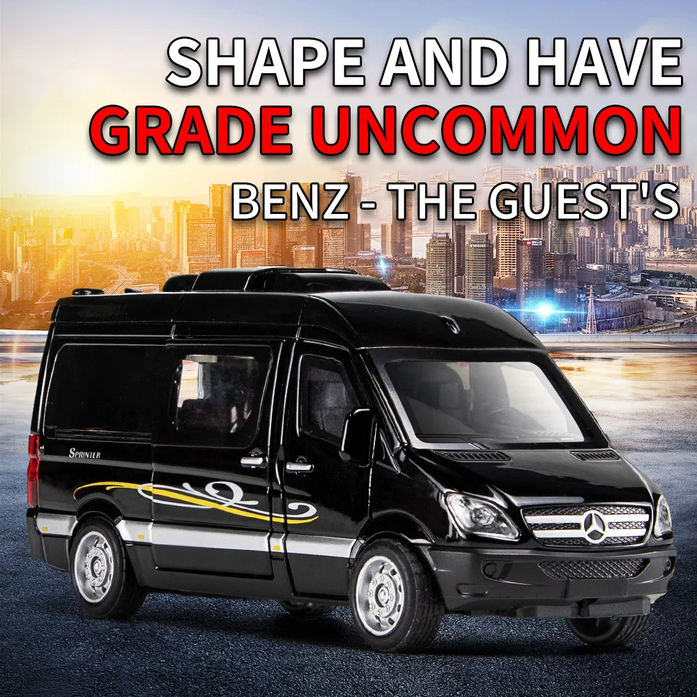 Модель автомобиля Mercedes Benz Sprinter из сплава в масштабе 1:32 модель лимузина со звуком
